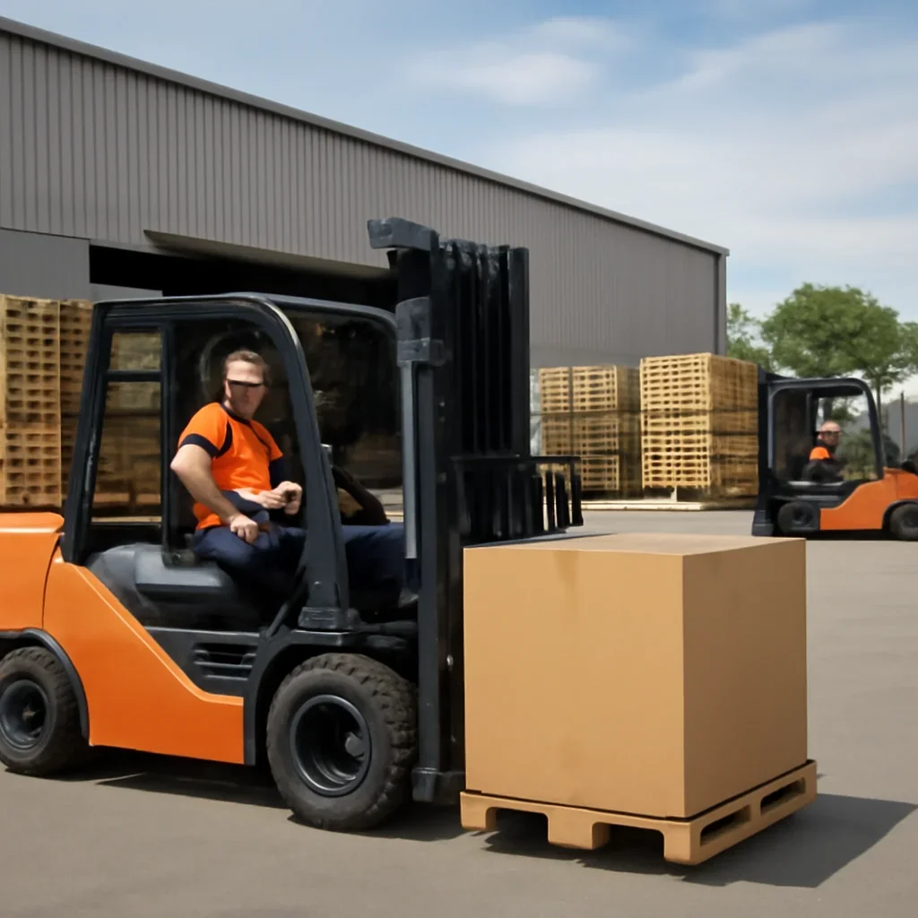 Warehouse and material handling scene related to best forklift options for logistics companies