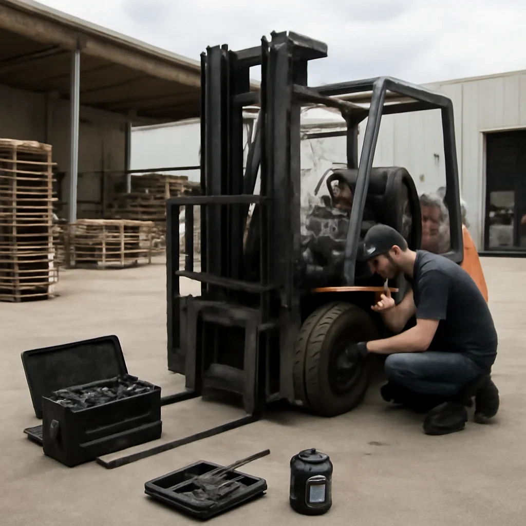 Warehouse and material handling scene related to forklift maintenance: what renters should expect
