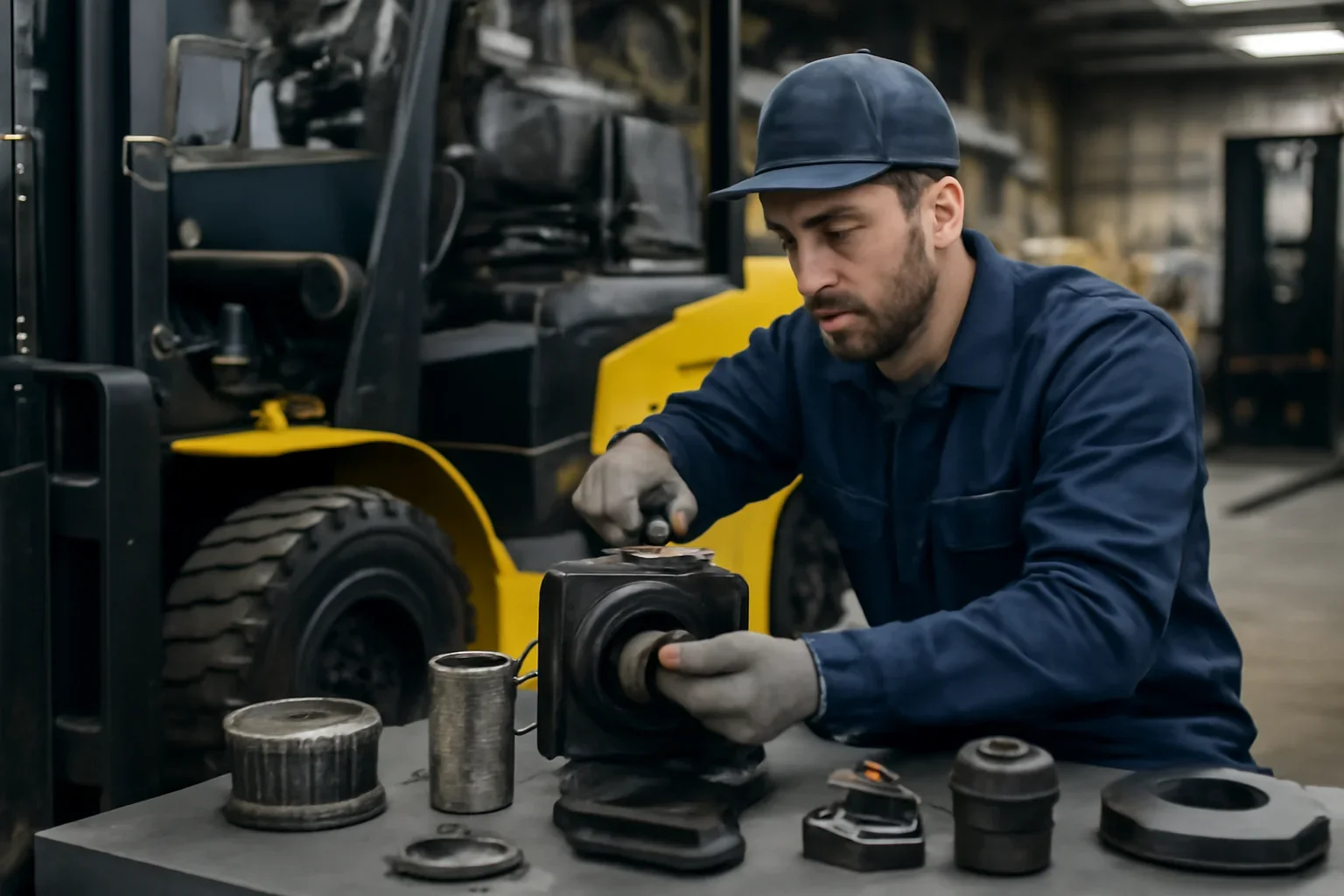 Forklift Parts & Accessories support in an industrial setting