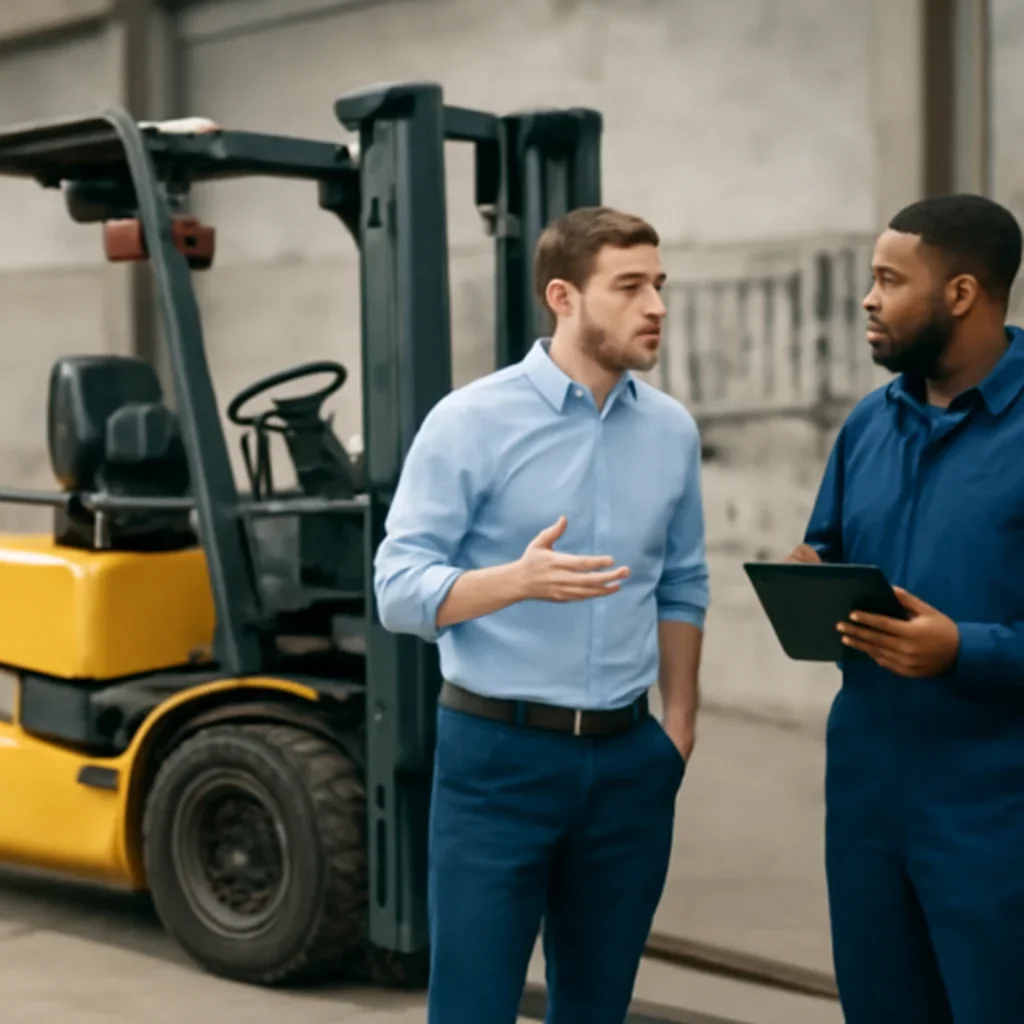 Discussing the next step for forklift service & repairs