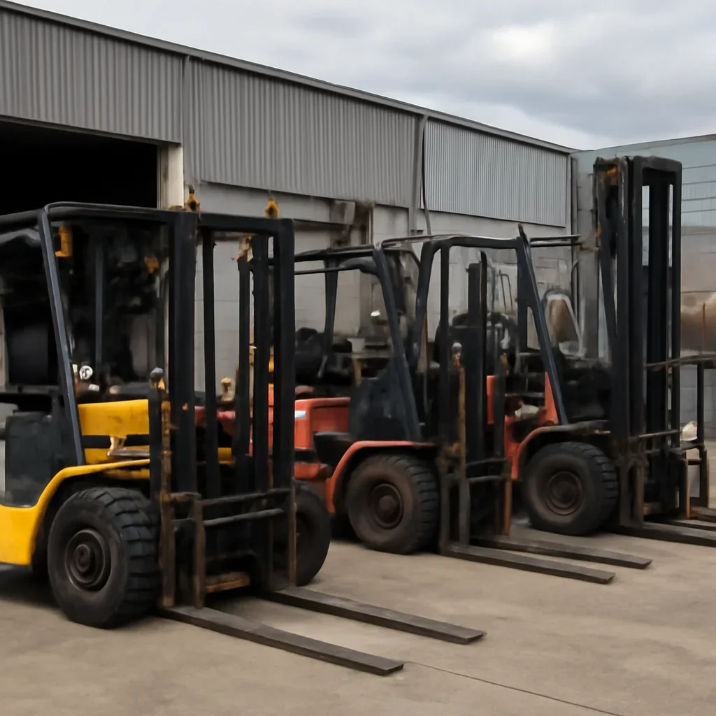 Mixed forklift fleet prepared for warehouse and yard work