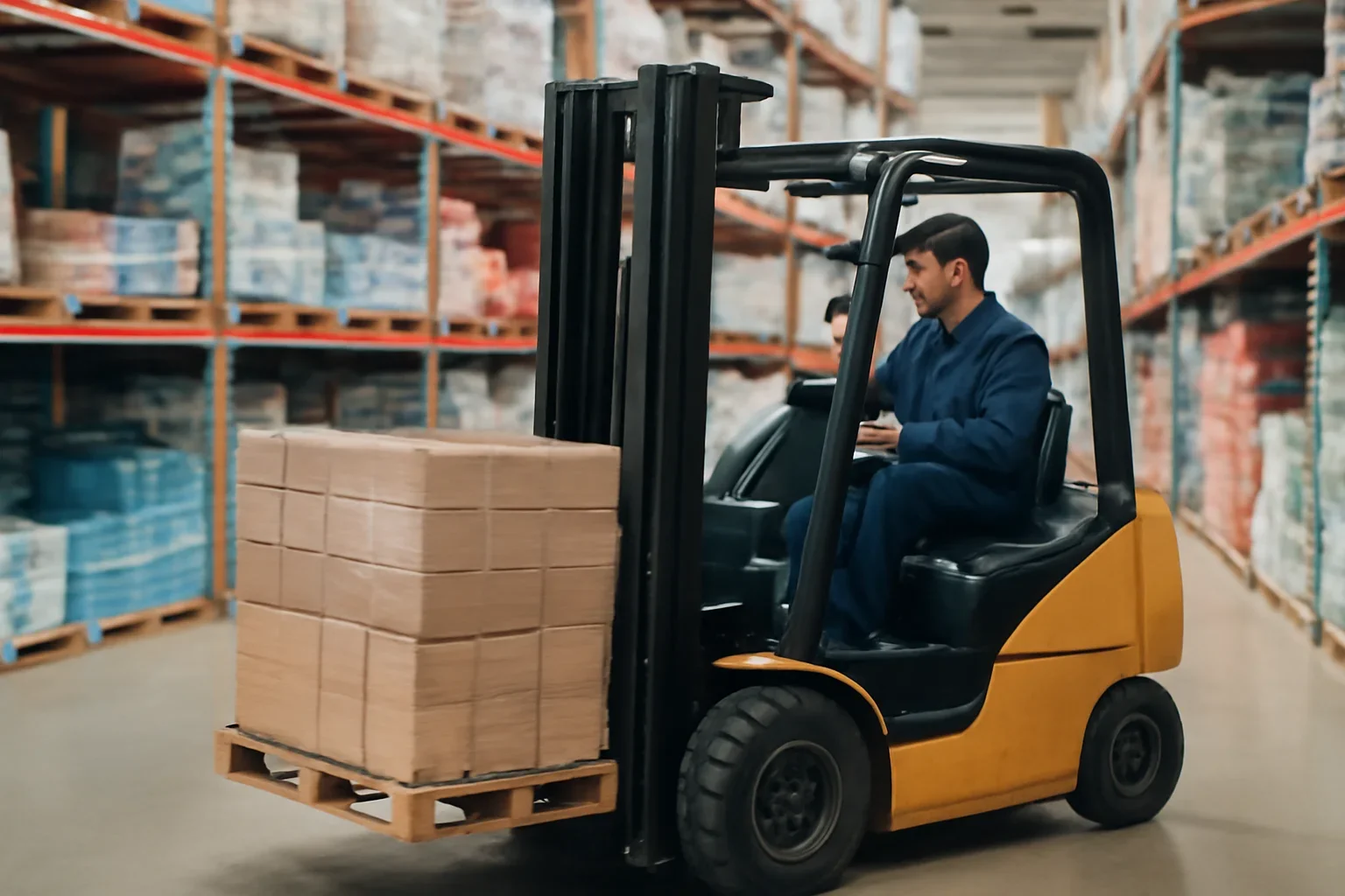Forklift and material handling work in retail and wholesale