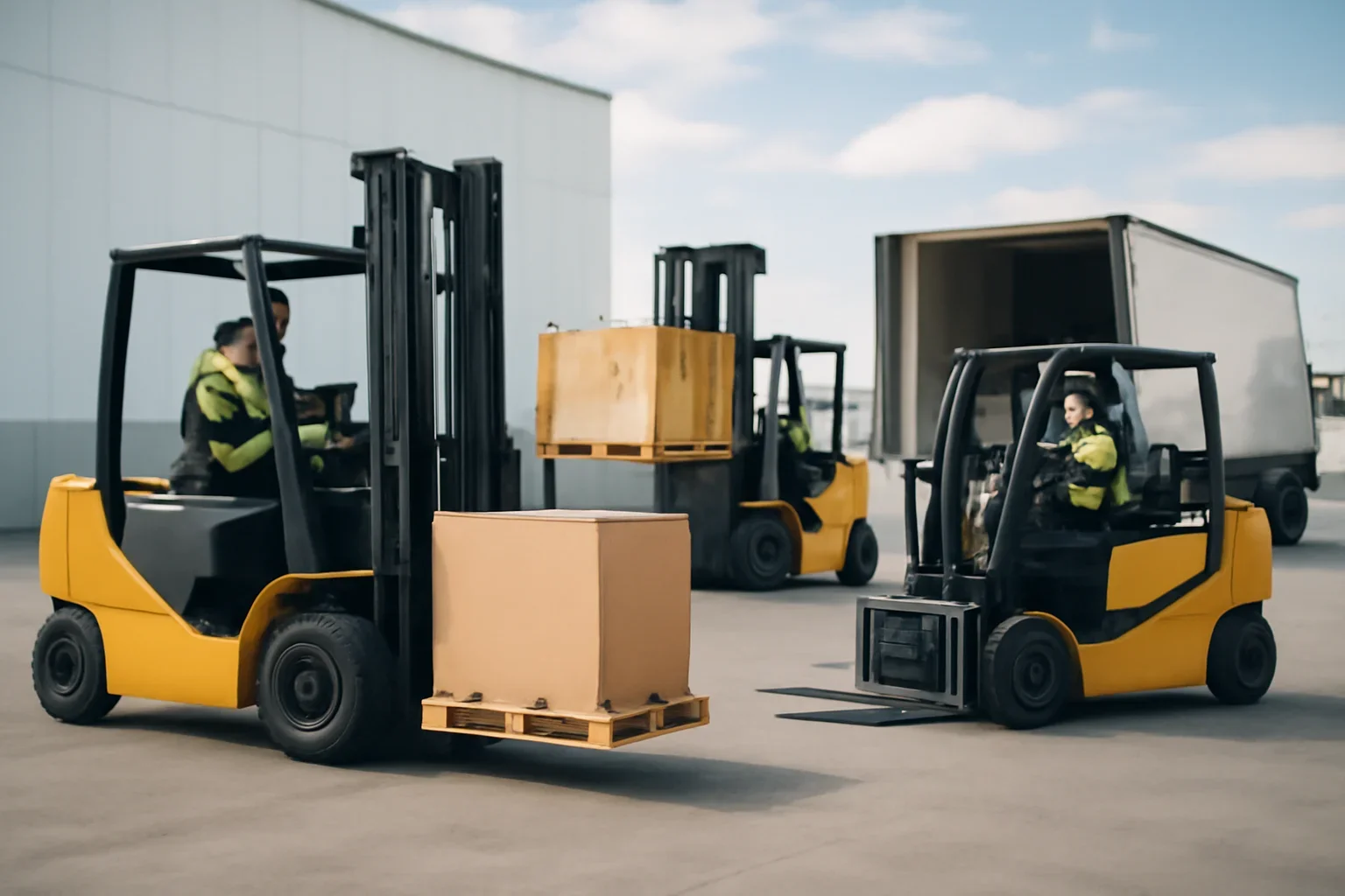 Transport & Delivery workflow with forklifts and attachments
