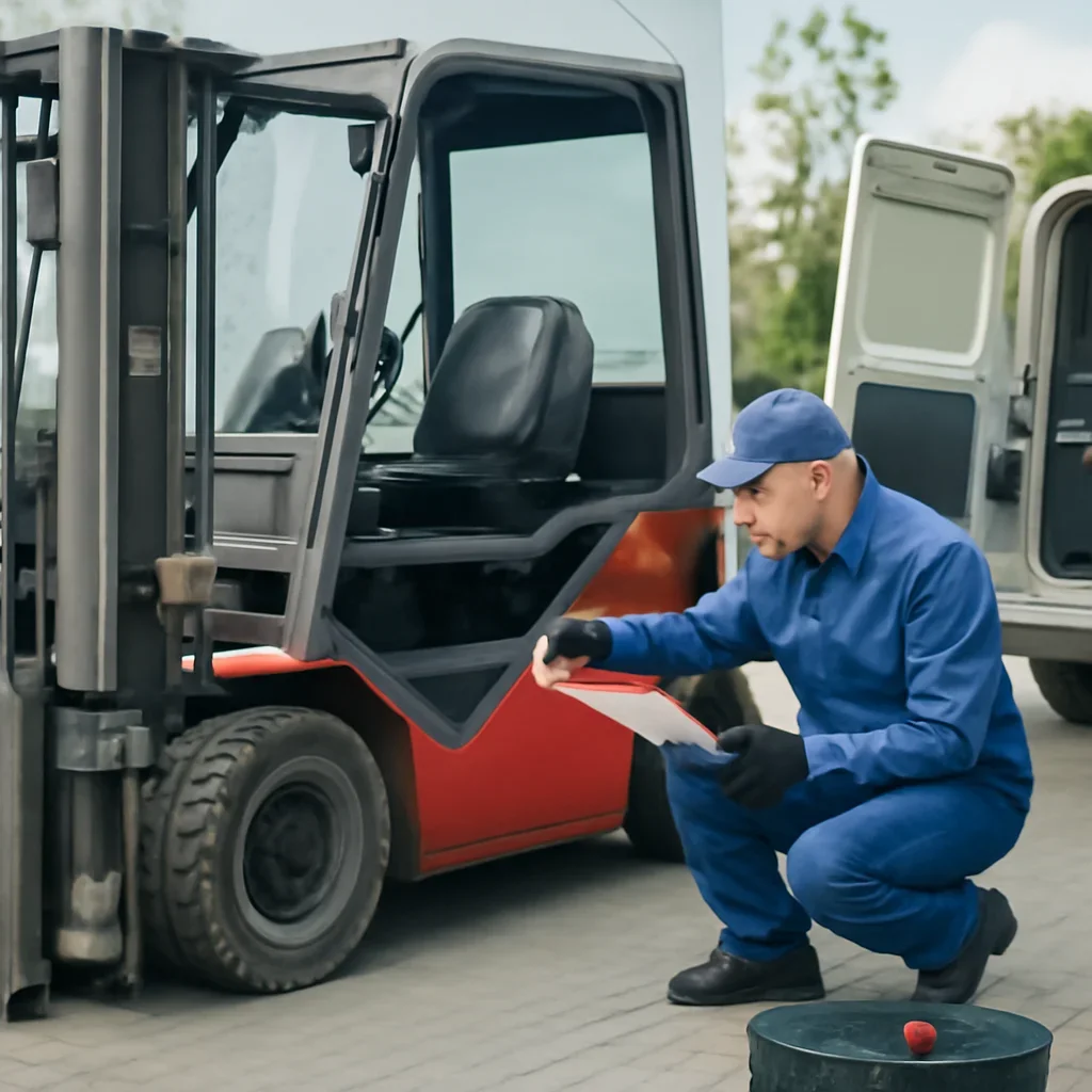 Service planning related to mobile forklift servicing