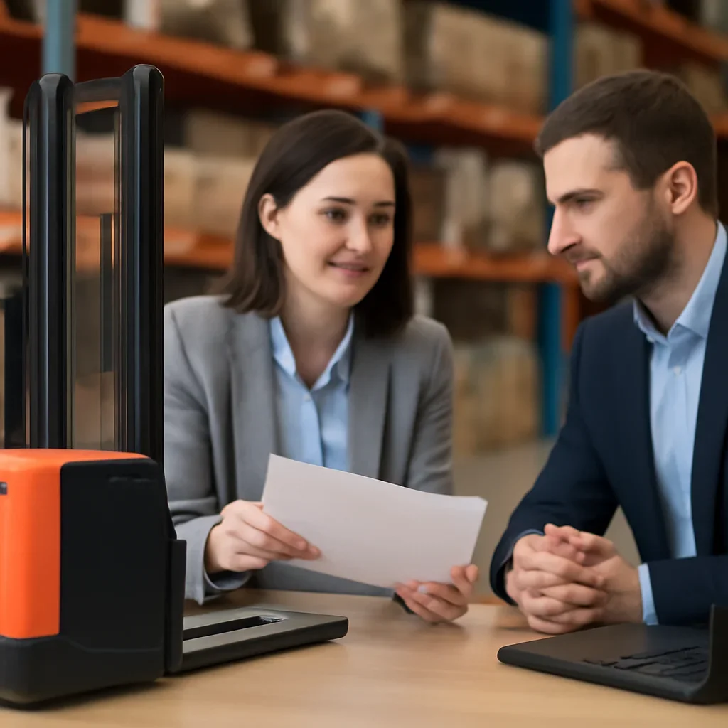 Reviewing a walkie stacker hire requirement