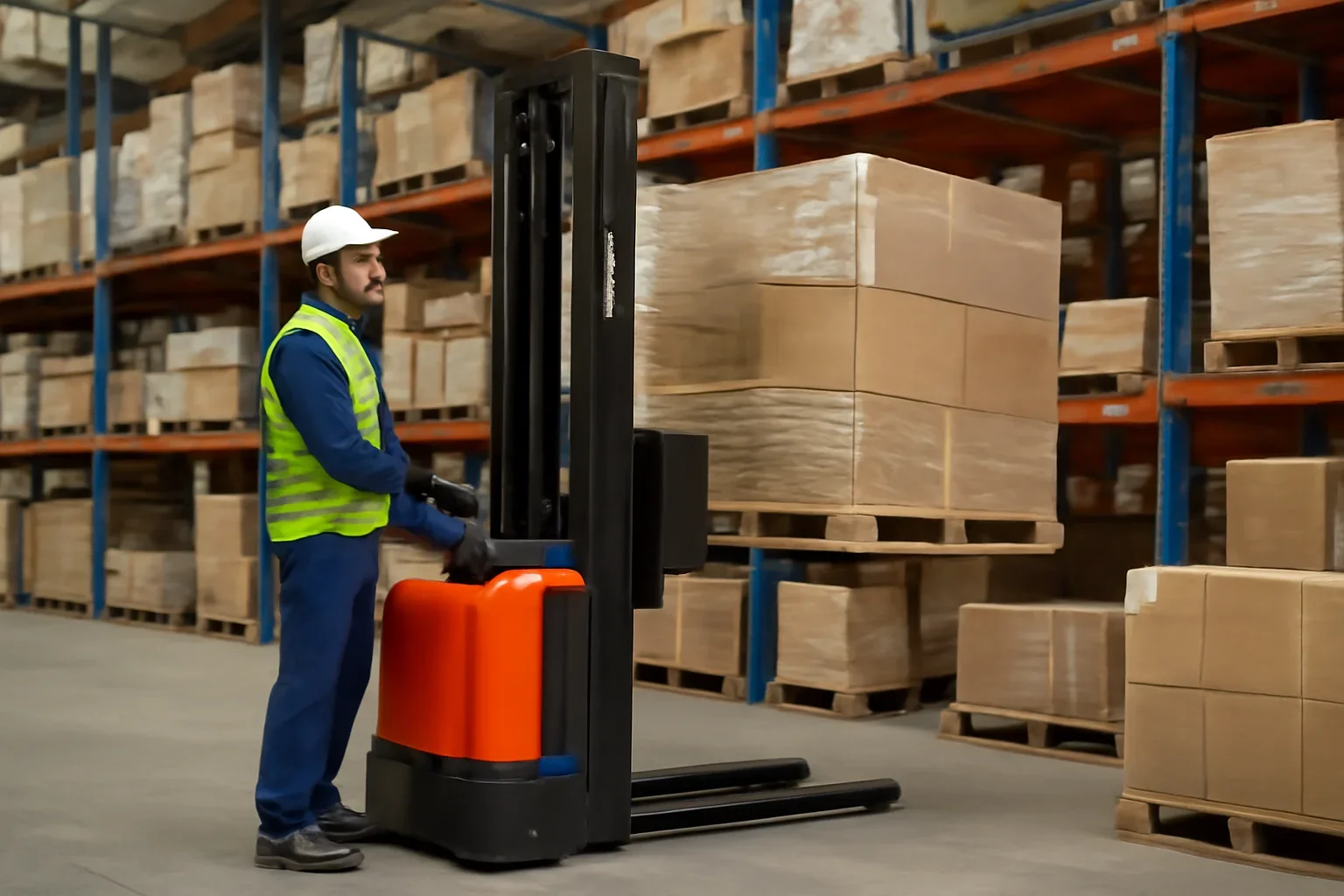 Walkie Stacker Hire ready for warehouse or site use